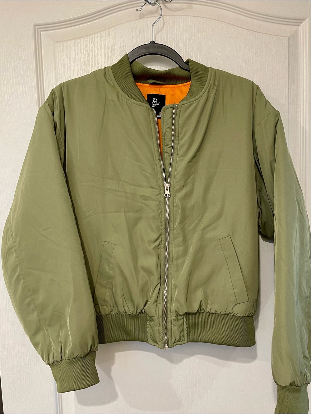 Kids Olive Green Bomber Jacket - Art Class - Like New